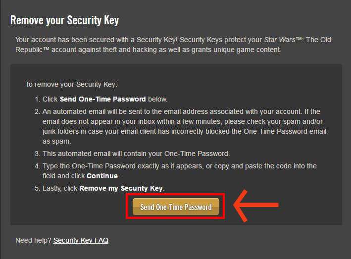 swtor security key serial number blank